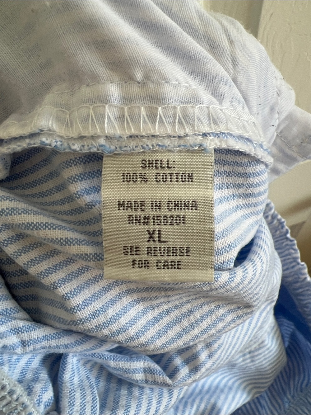 Cali 1850 Striped Side Tie Pull-On Cotton Pants blue & white size XL - Picture 8 of 8